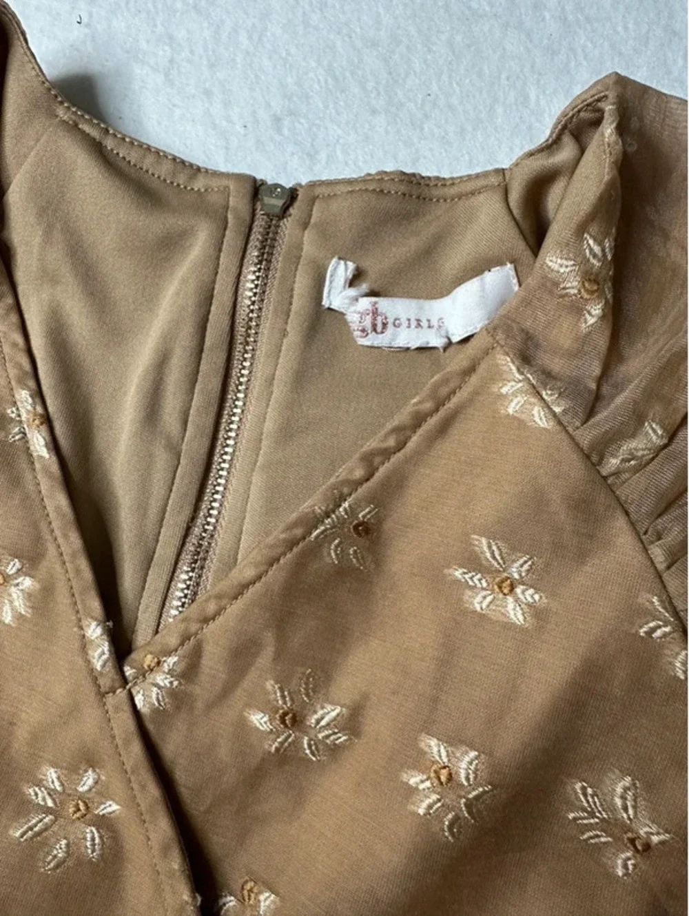 GB by Gianni Bini Beige Floral Puff Sleeve Wrap Dress Size 10 E0086